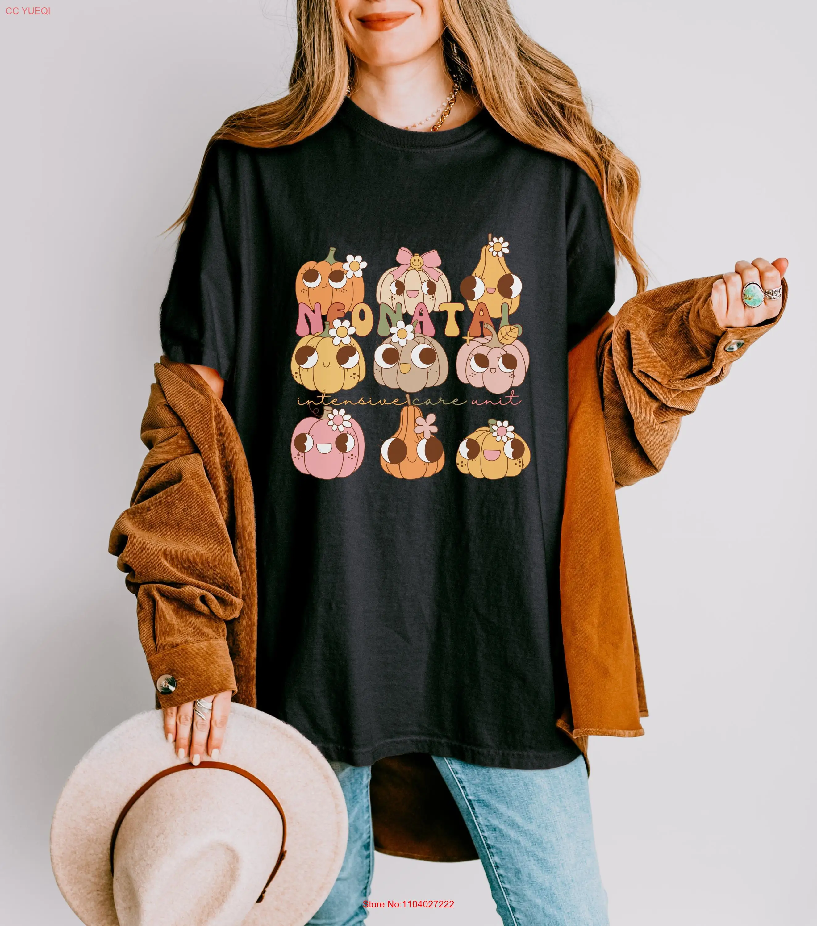 Футболка NICU медсестры для зарегистрированного Хэллоуина тыквы новорожденных