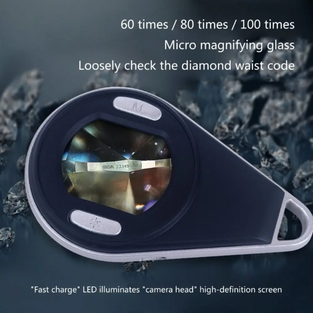 Увеличительное стекло с цифровым дисплеем 60/80/100x карманный микроскоп
