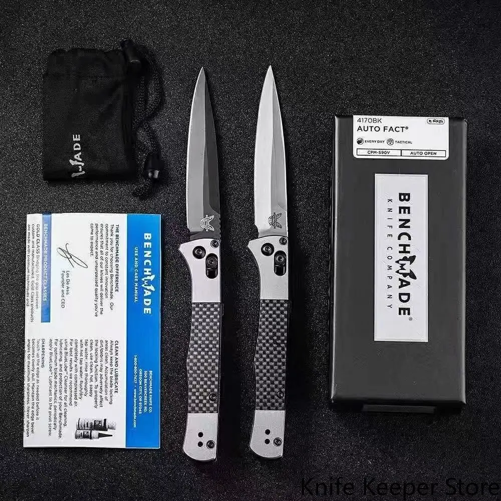 BENCHMADE bm268 Camping Knife Italian Mafia 4170BK (Side Jump) Multi-functional  Safety Defense Pocket Knives EDC Tool
