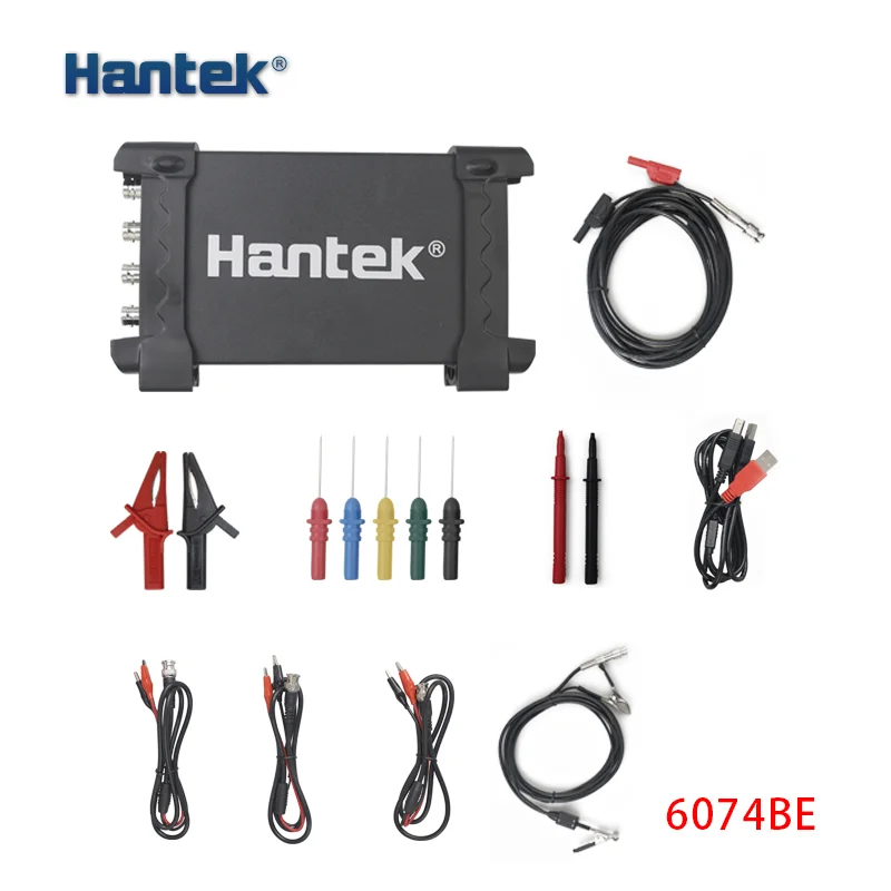 

Hantek 6074BE 4 Channels 70 Mhz Bandwidth Automotive Oscilloscope Portable USB PC oscilloscope Over 80 Types with Probes