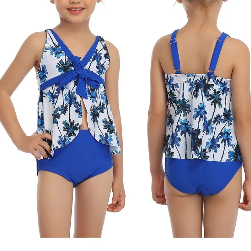 

For 2~12 Years Children Teens Swimwear Young Teen Bikini Two pieces Bikinis Set Girls Summer Beach Low Waist Swimsuit