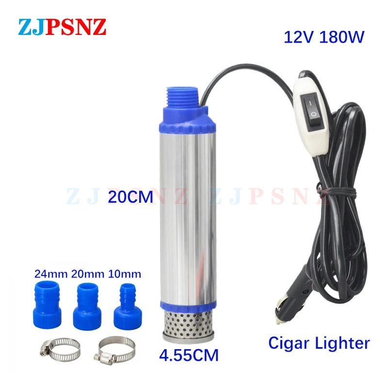 

260 Вт 12/24 В электрический автомобильный насос портативный для перекачки дизельного масла, воды, вина, насос для кемпинга, рыбалки, погружной насос 180 Вт 100 Вт