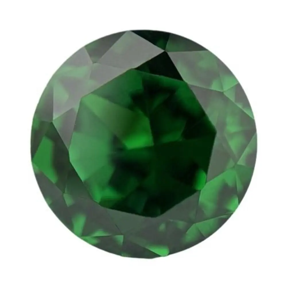 Круглый измельченный бриллиант D-Зеленый CZ Gemstome 4K высококачественные