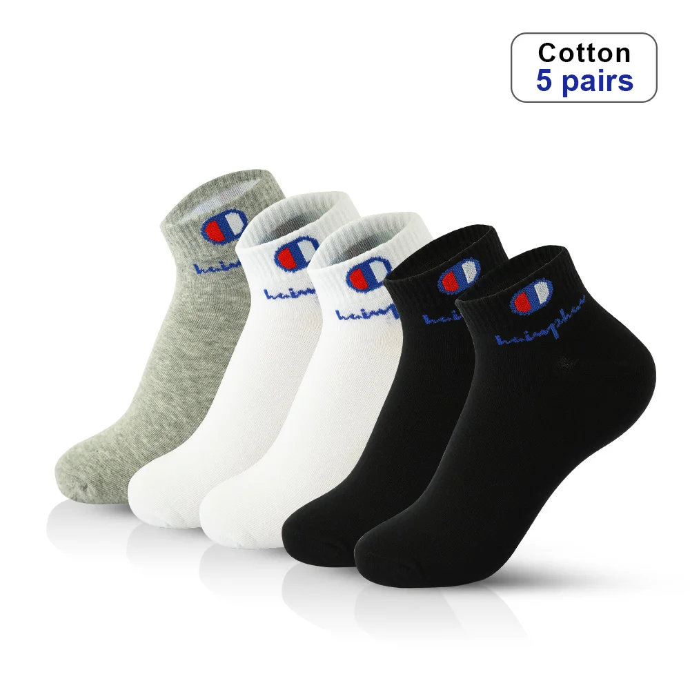 5Pairs High Quality Men Ankle Socks Breathable Cotton Sports Socks Mesh Casual Athletic Summer Thin Cut Short Sokken Size 38-45