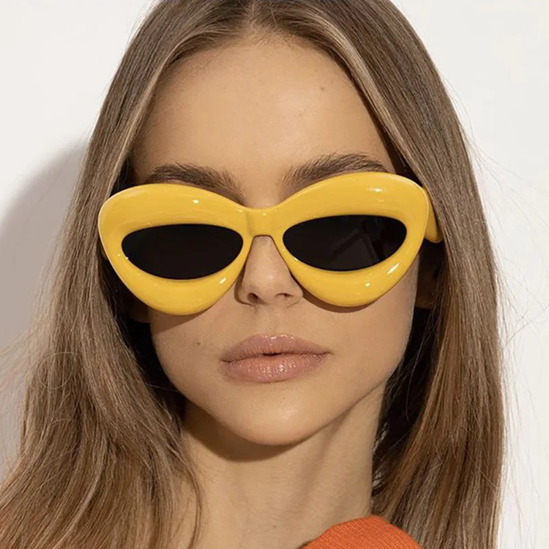 

YURERSH Funny Sunglasses Women Y2K Hot Girls Men Personalized Wide Lip Shaped Sunglass for Female Cat Eye Sun Glasses Oculos