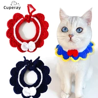hand knitted cat and dog collar adjustable decorative bib accessories better decoration for holiday puppy small dogs and cats