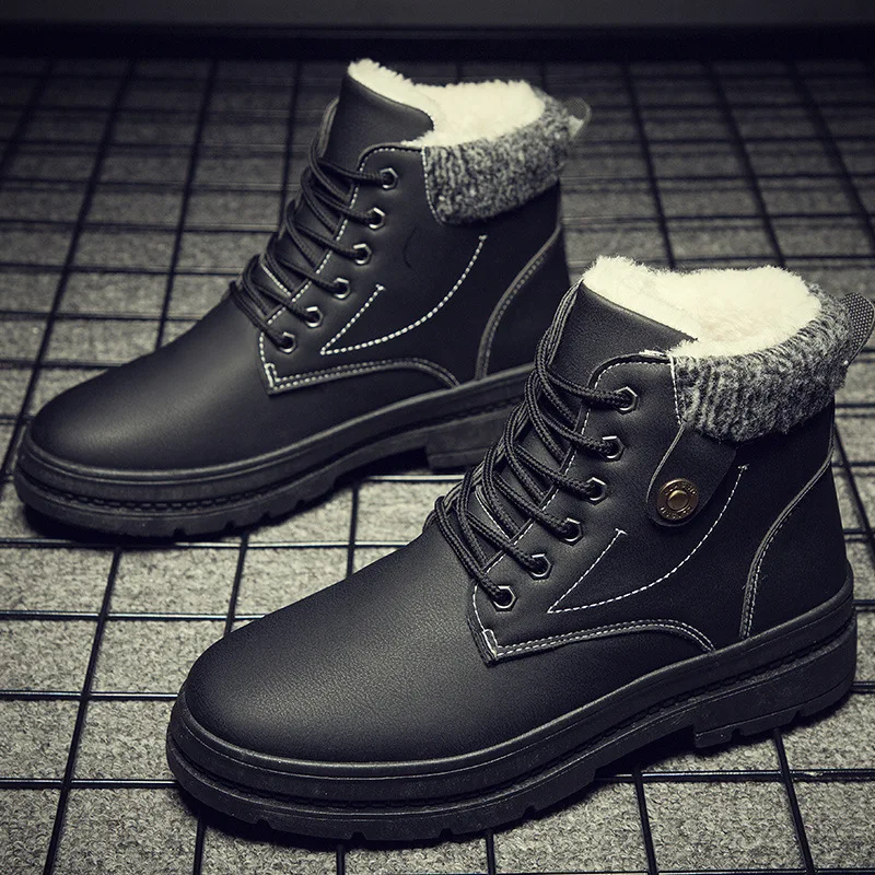

Winter Men Boots Pop Men Casual High To Help Ankle Boots Cotton Shoes Shoes Men Waterproof Non-slip Warm Outdoor Snow Boots876