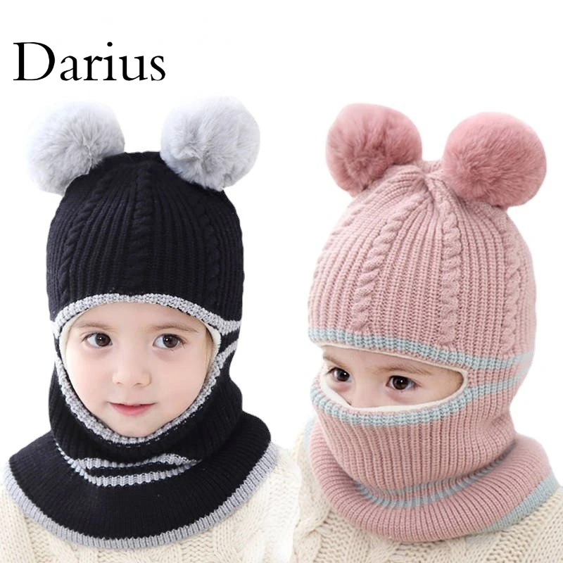 

Baby Children Hat Scarf Coral Fleece Caps For Boy Girl Cotton Spring Autumn Winter Children Beanies Kids Photography Props