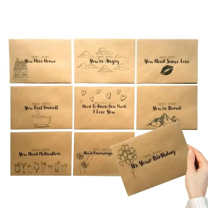 

Конверты открываются, когда романтичные конверты с яркими узорами, студенческие поздравительные товары для путешествий, исповедь