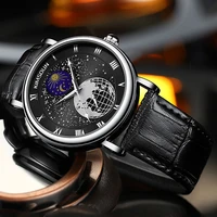 roating full automatic gypsophila dial watch for men corium strap luxury brand automatic mechanical male watches luminous clock