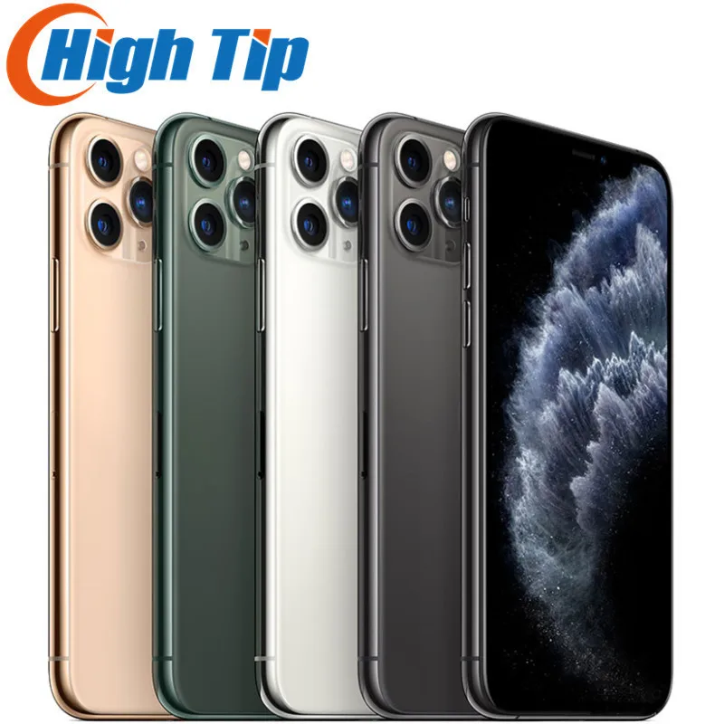 Разблокированный Apple iPhone 11 Pro 64 ГБ 256 ГБ 512 ГБ ROM A13 Bionic chip 4G LTE 5,8-дюймовый экран 12MP + 12MP Face ID мобильный телефон.