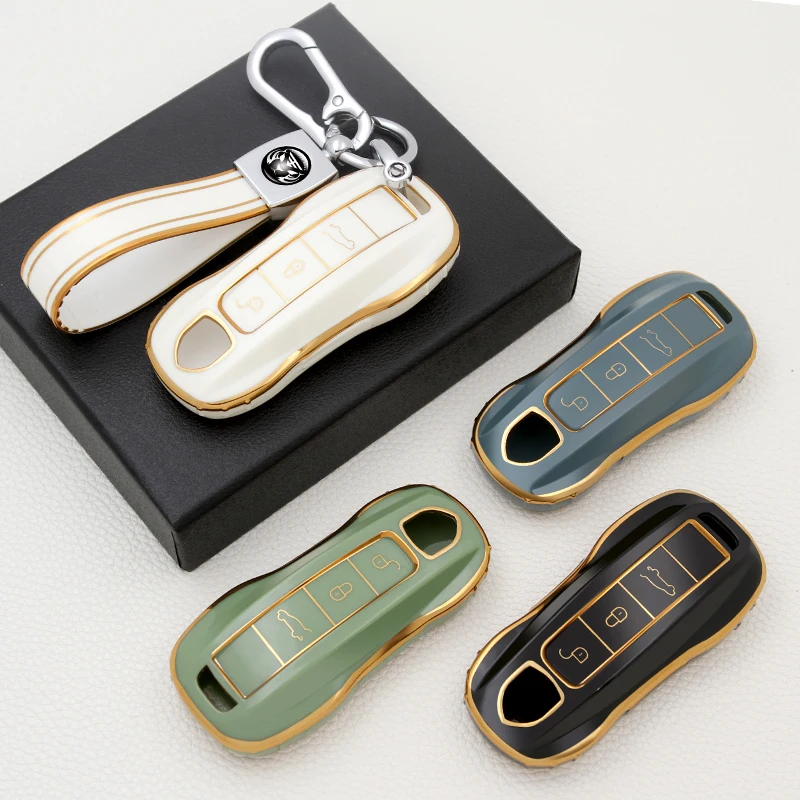 

For porsche cayenne 958 911 lepin 996 macan panamera 997 944 924 987 987 gt3 cayman 718 Car key case auto holder shell cover