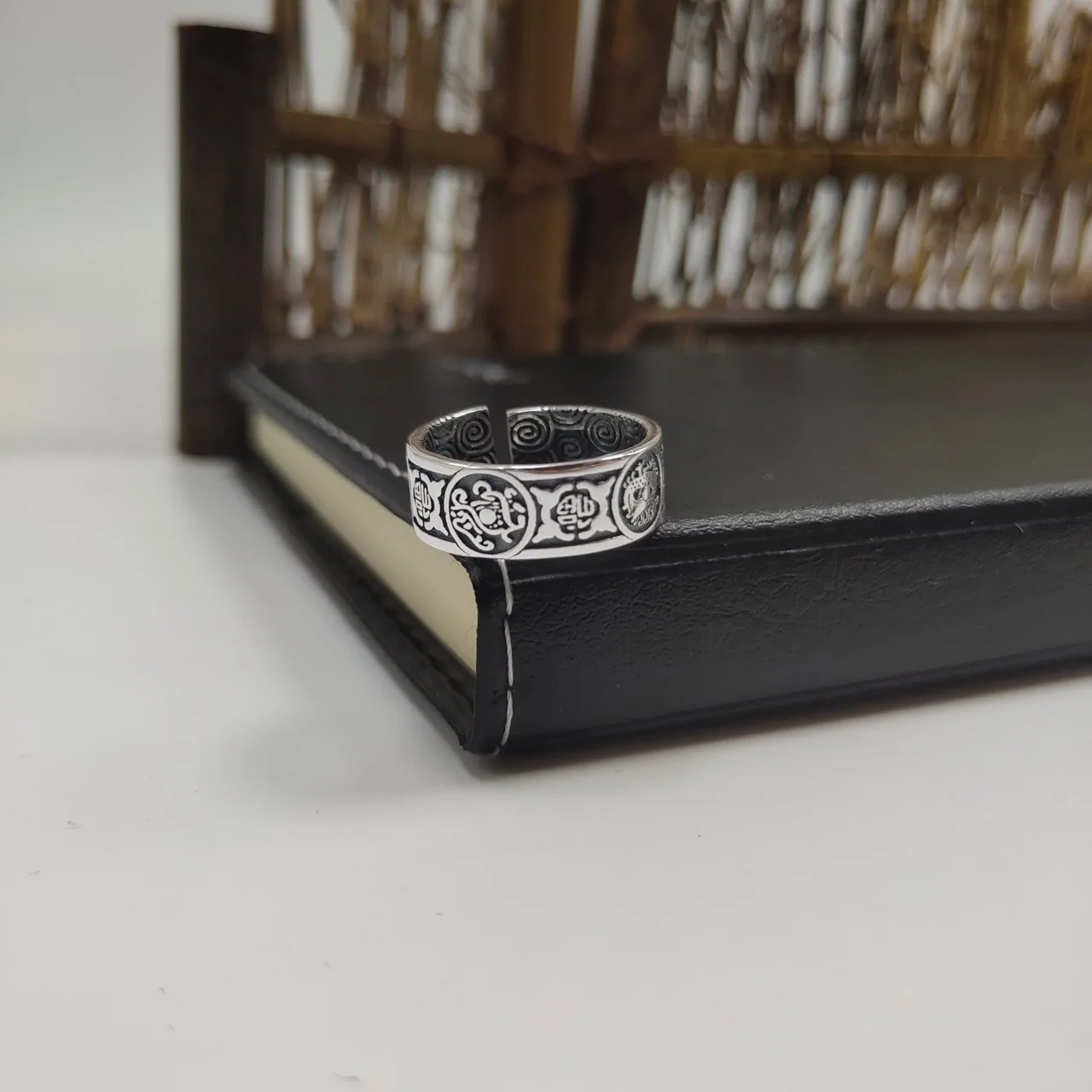 

Новинка, мужское регулируемое открытое Винтажное кольцо из стерлингового серебра S925 с четырьмя богами