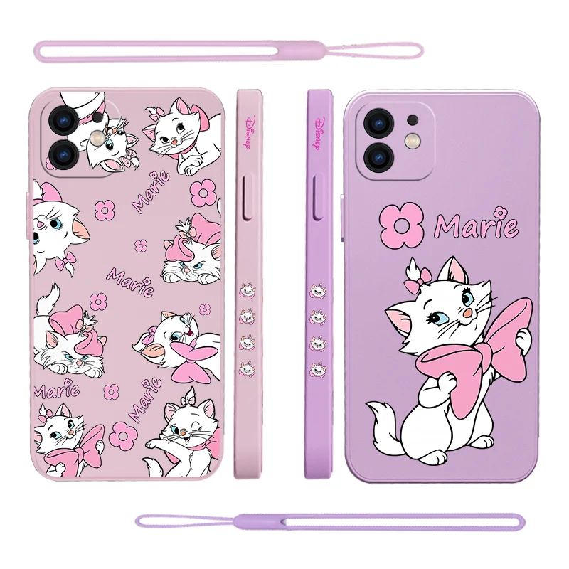 

Disney Marie Cat Phone Case For Samsung A53 A50 A12 A52 A52S A51 A72 A71 A73 A81 A91 A32 A22 A20 A30 A21S 4G 5G with Hand Strap