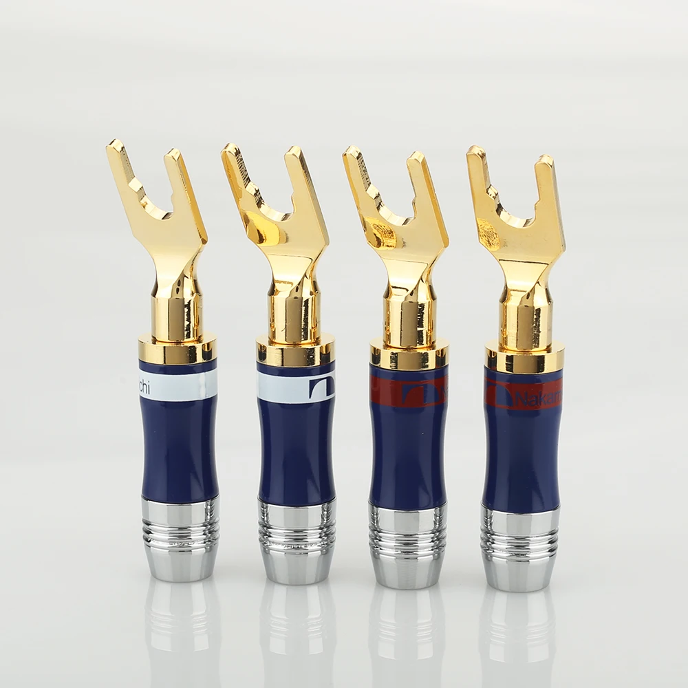 

8Pcs SY1515 Nakamichi Y Spade Plug Audio Cable Connector 24K Glod Plated