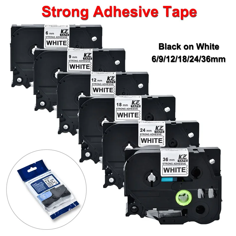 

1Pcs TZe-231 TZe-S231 TZe-S221 Label Tape 12mm Compatible for Brother Label Maker Printer Pth110 Strong Adhesive tze-S231 9/18mm