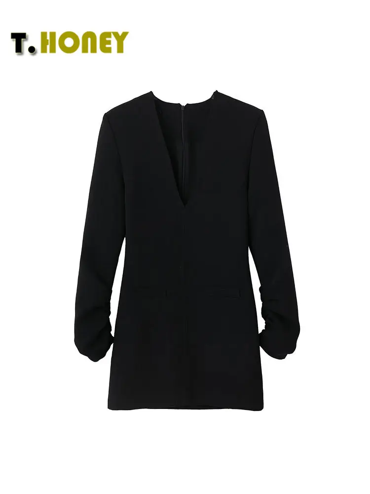 

Женское модное мини-платье TELLHONEY с V-образным вырезом и подушечками, женские сексуальные платья а-силуэта на молнии сзади с карманами и длинн...