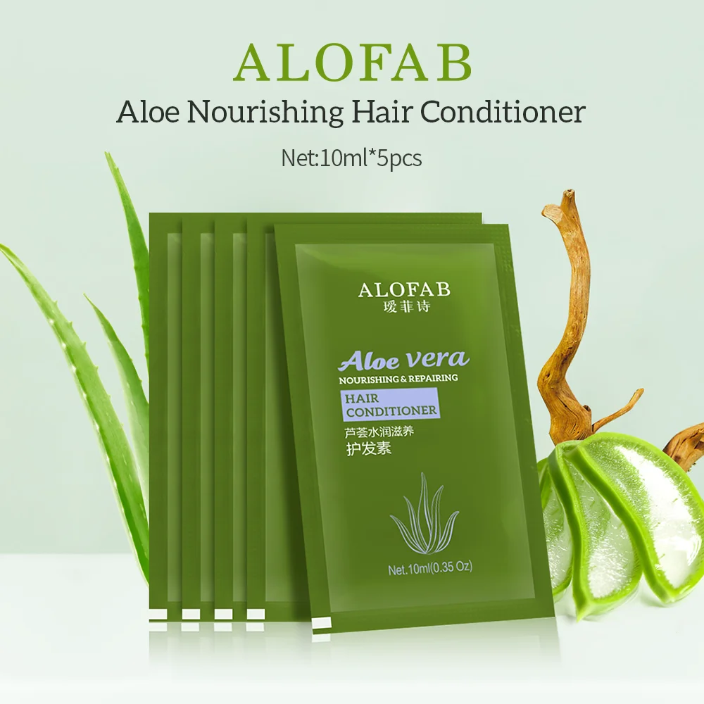 

ALOFAB 10ml Aloe Vera Nourishing Conditioner 5 Bags Nourishing Repairing Hair Care Series