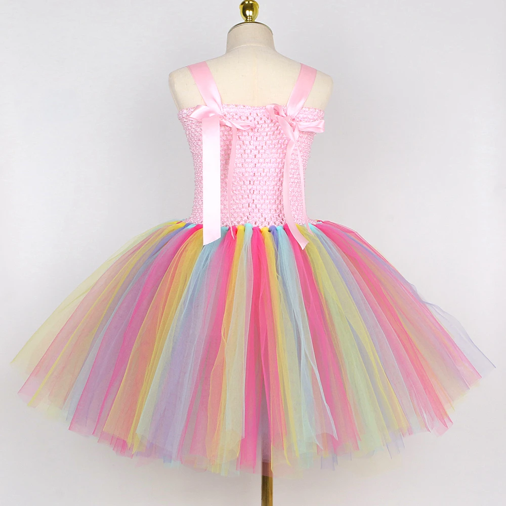 Детские радужные костюмы кролика для девочек на Хэллоуин пасхальные праздничные