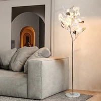 floor lamp nordic sofa modern tall floor lamp art decoration home bedroom decor ginkgo leaf standing lamp