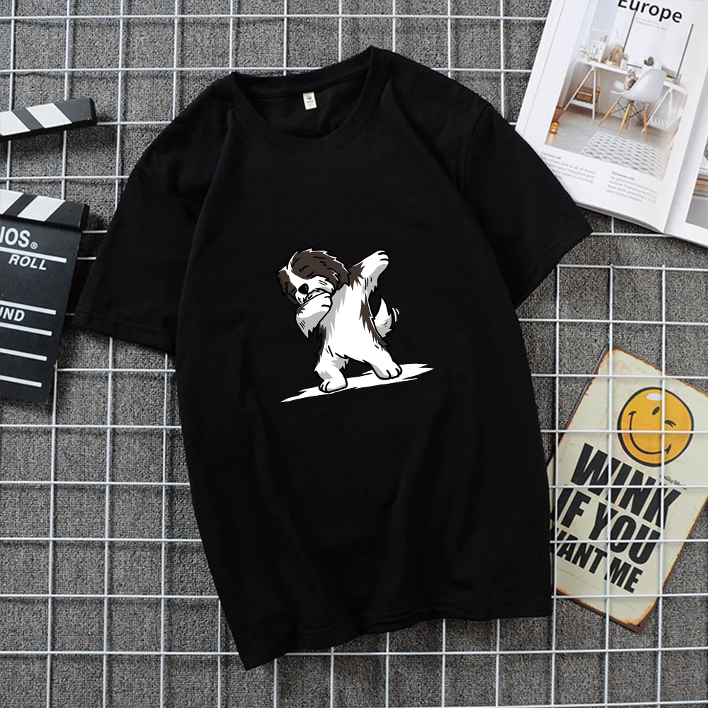 

Summer Men Women Dog Printed T Shirt Clothing Cotton Tee Tops Short Sleeve Tshirts Cute Cool Casual Harajuku Clothes Print Top