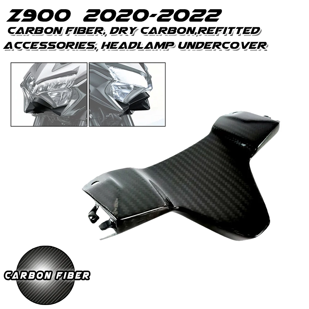 

Для Kawasaki Z900 2020 2021 2022 100% полностью из углеродного волокна Нижняя передняя обтекатель мотоцикла