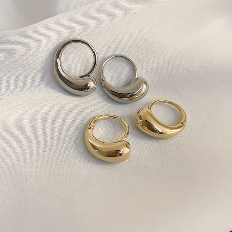 

KAITIN Minimal Geometric Women's Earrings Metal Style Simple Hoop Earrings Light Luxury Gold Plated Jewelries Party Daily