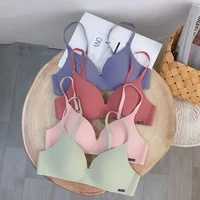 lingerie women large boobs show small bra ice wire gathered style no steel ring gathered back ultra thin breathable bra