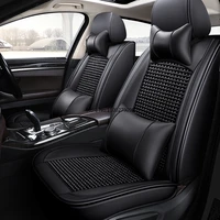 universal car seat cushion four seasons car seat cover full set luxury leather 5 seat auto seats protection interior accessories