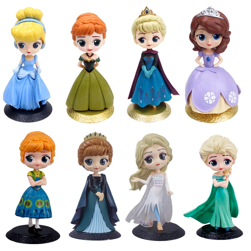 New 15CM Frozen Elsa Anna Princess Action Figures Toys PVC Model Doll Collection Figurine Toy Model for Girls Children Gift