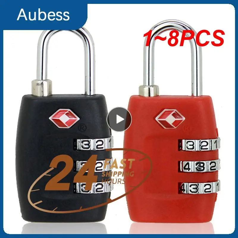 

1~8PCS Locks Smart 3 Position Resettable Combination Lock For Travel Luggage Suitcase Anti-theft Code Padlock Customs Password