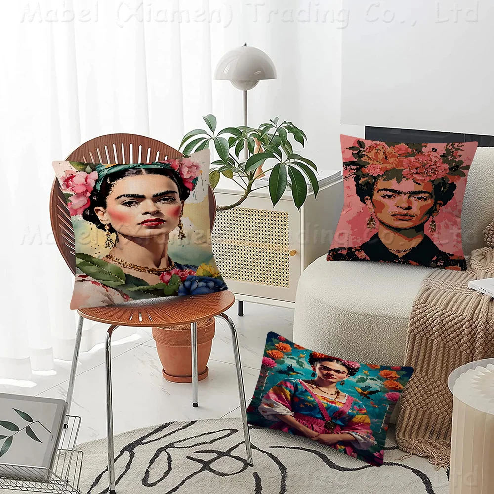 F-frida Painting K-kahlos Pillow Cover Design Cushion Decor Holiday Decorati