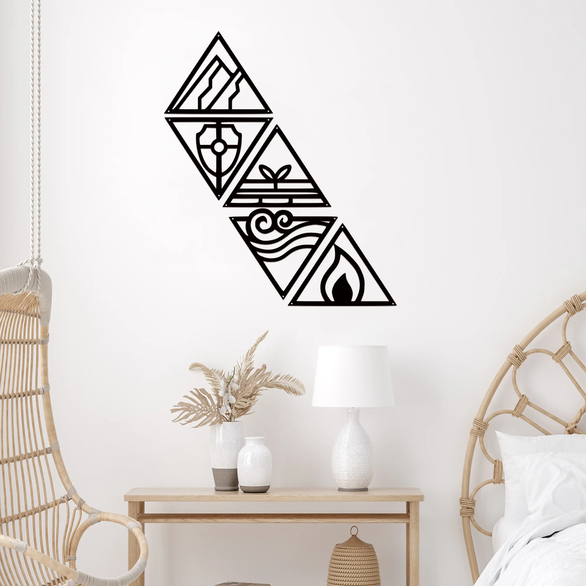 1 шт. металлическое настенное украшение с пятью элементами простое