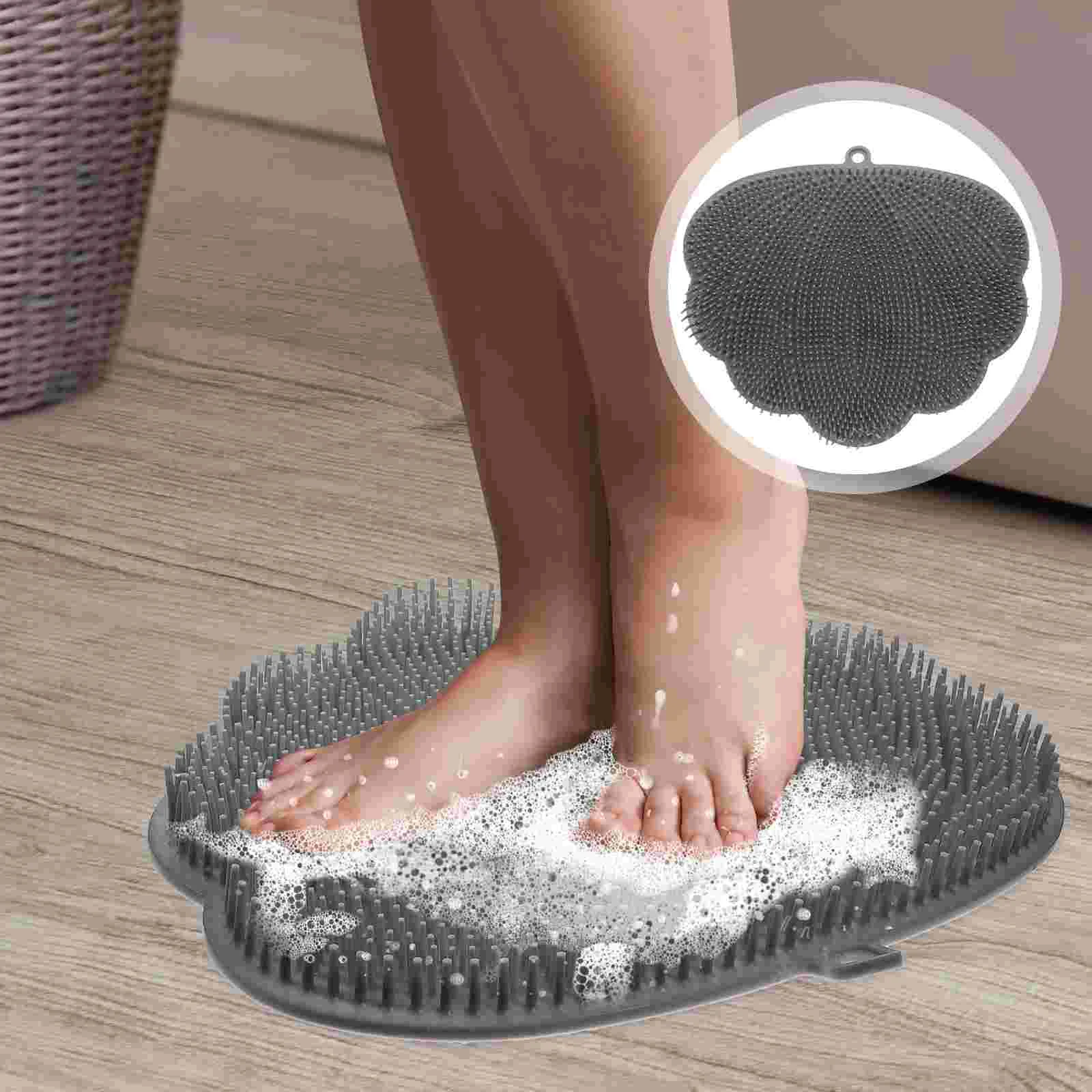 

Suction Cup Back Scrubber Shower Hands Free Wall Mounted Bath Body Wash Foot Mat Silicone Washer