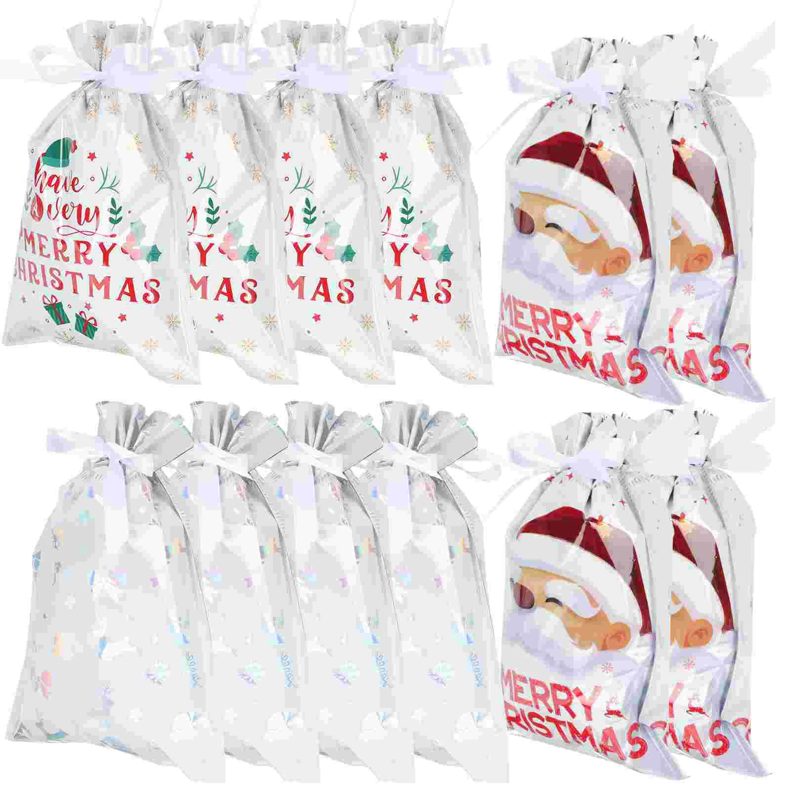 

12pcs Bags Christmas Decorations Wrapping Candy Bags Candy Wrapping Bags Party Favor Bags