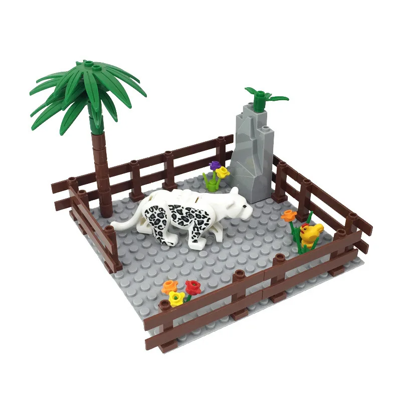 

The Zoo Farm Animal Lion House Building Blocks Mini Action Figure Toys