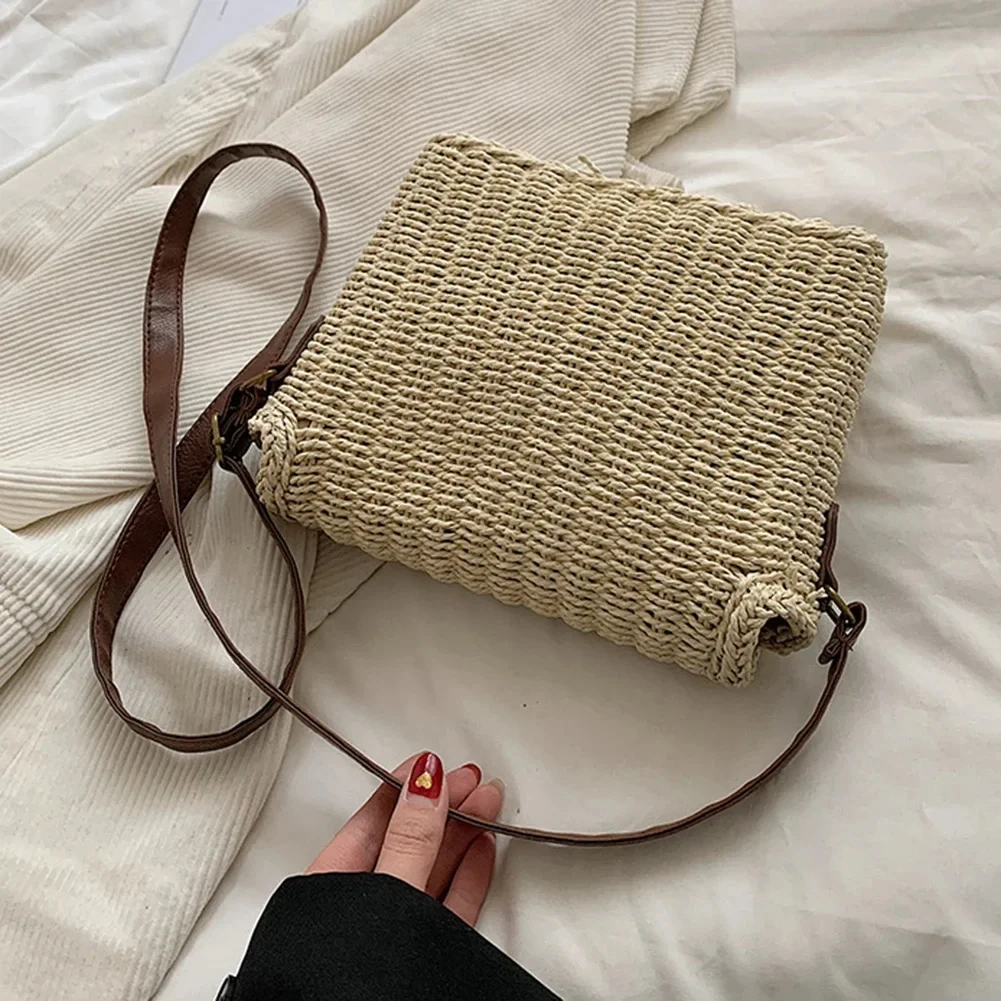 Модные женские сумки на плечо из ротанга маленькие Дизайнерские Сумочки женская