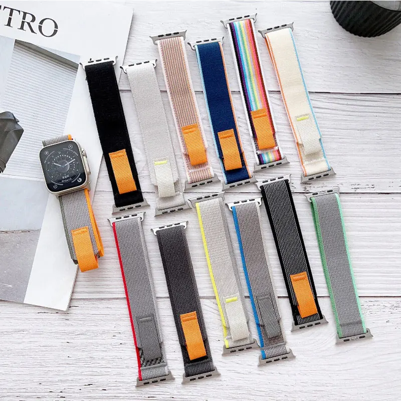 Trail Loop Strap For Apple Watch Band Ultra 8 7 6 5 3 SE 49mm 45mm 40mm 44mm 41mm 42mm 38mm Nylon correa Bracelet iWatch series