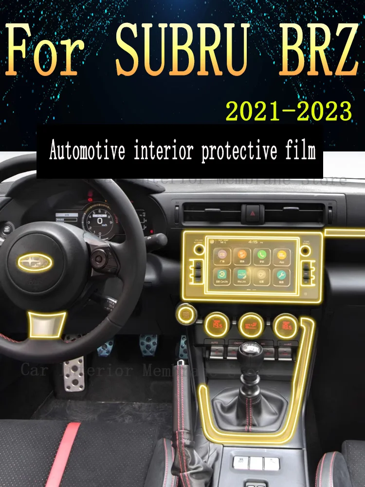 

For SUBRU BRZ 2021 2022 2023 Gearbox Panel Navigation Screen Automotive Interior TPU Protective Film Cover Anti-Scratch Sticker
