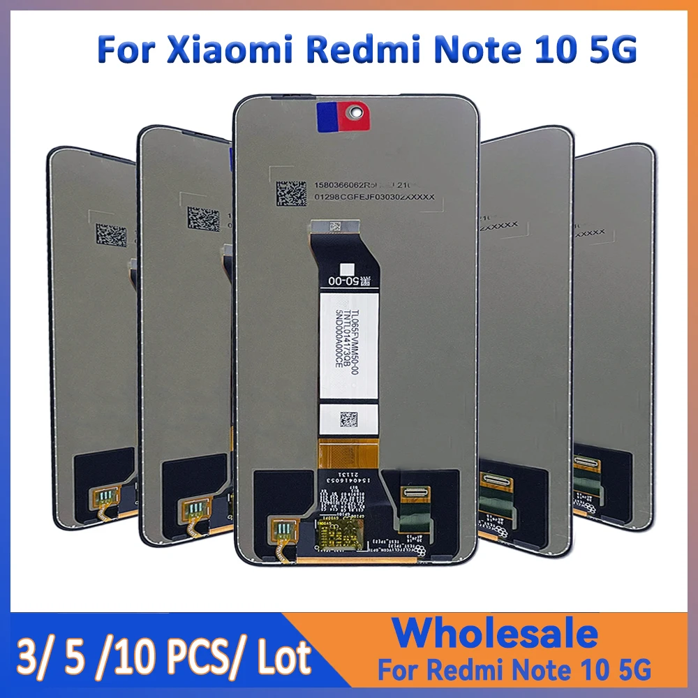 Фото GEFENSI для Xiaomi Redmi Note 10 5G LCD N в сборе, оптовая продажа, сенсорный дигитайзер, дисплей M2103K19G M2103K19C, упаковка из 3/5/10 шт. №1