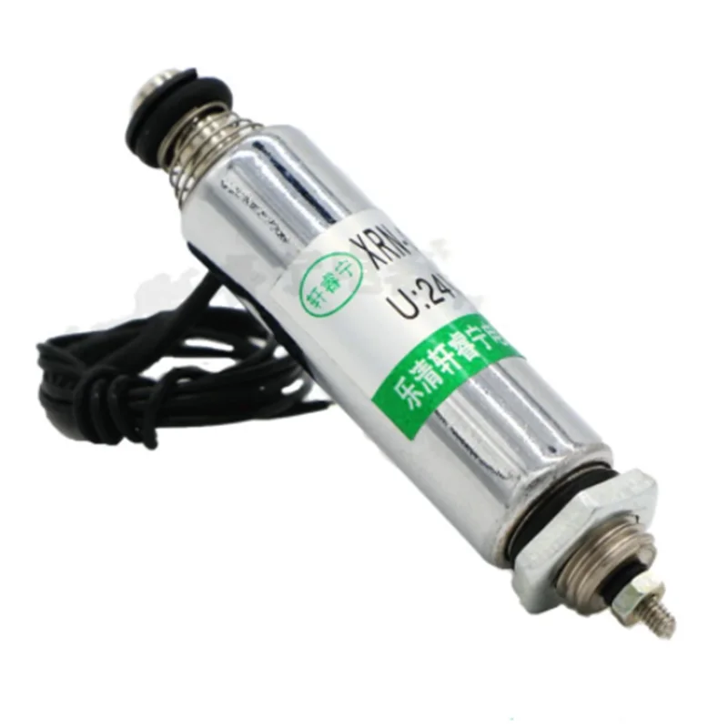 Цилиндрический маленький электромагнитный соленоид постоянного тока с нажимным выдвижным элементом, ход 20 Вт, всасывание 6 мм, сила удерживания 50 г, постоянный ток 12 В, 24 В