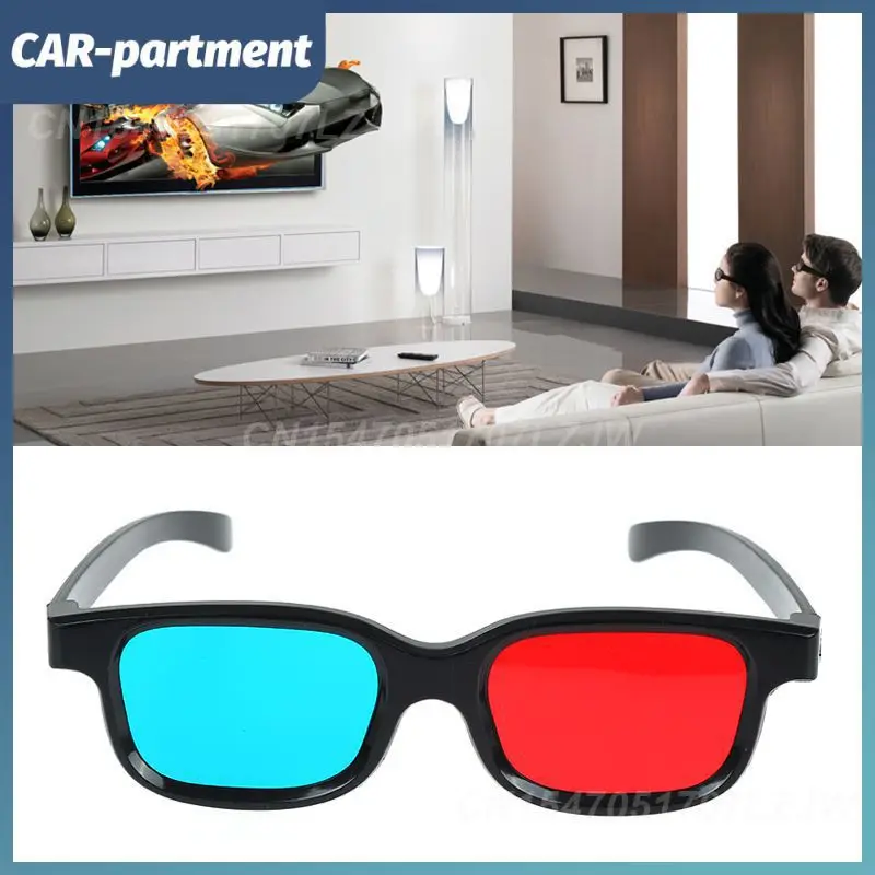 

Универсальные пластиковые 3d-очки в черной оправе, красные, синие, голубые 3d-очки, анаглиф, 3d-очки для фильмов, игр, DVD, просмотра/кинотеатра