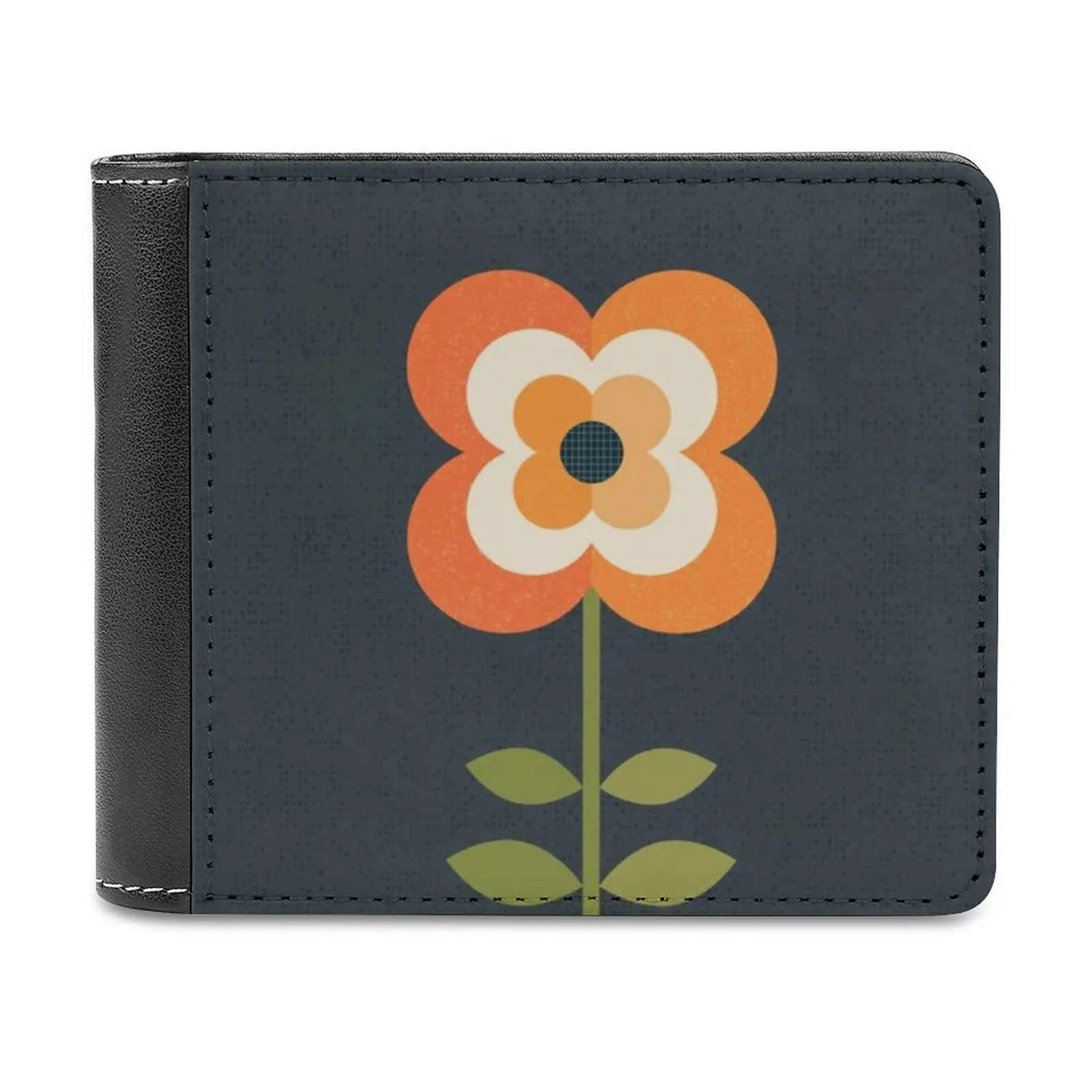 

Кожаные мужские кошельки в стиле ретро с изображением цветов оранжевого и угля, Лидер продаж, новый мужской кошелек, трендовый кошелек для к...