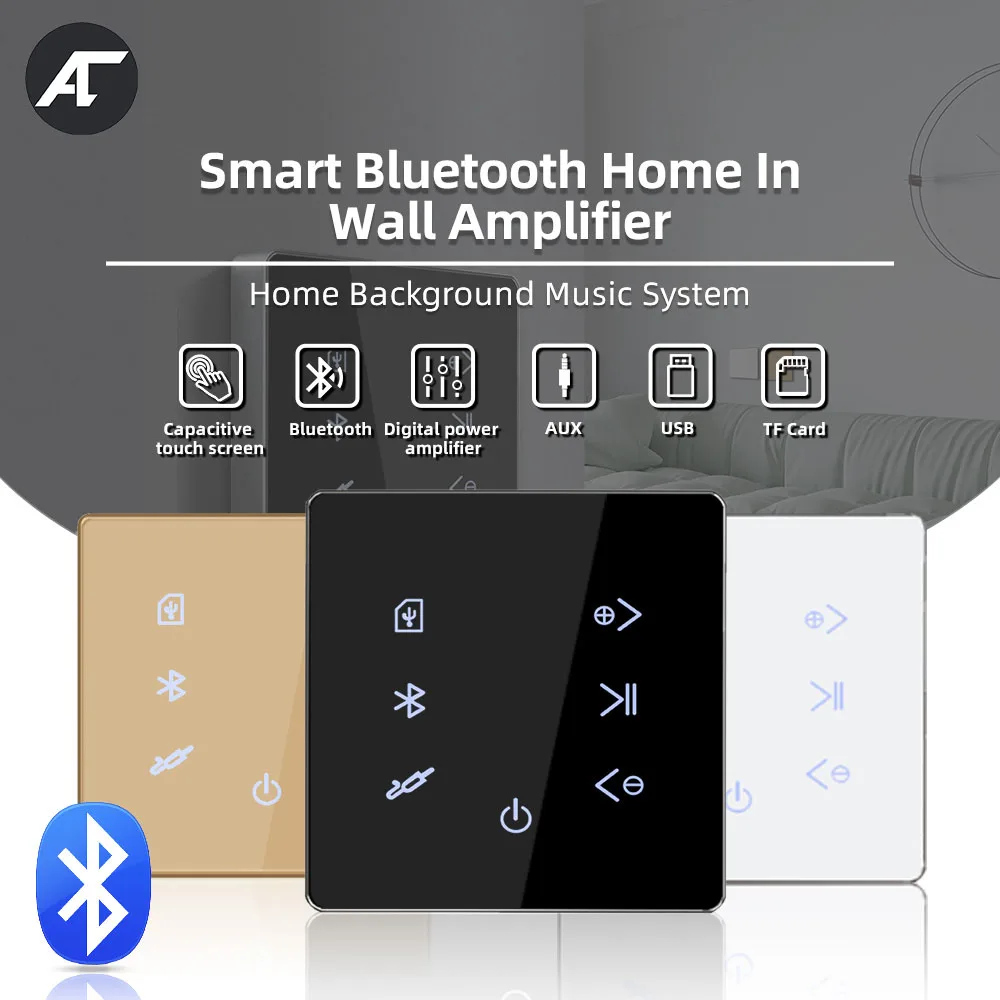

Bluetooth Audio Amplifier Touch Key Wall Amp Powerful 4*25W Music board Home Theater Sound System for living room Support USB/TF