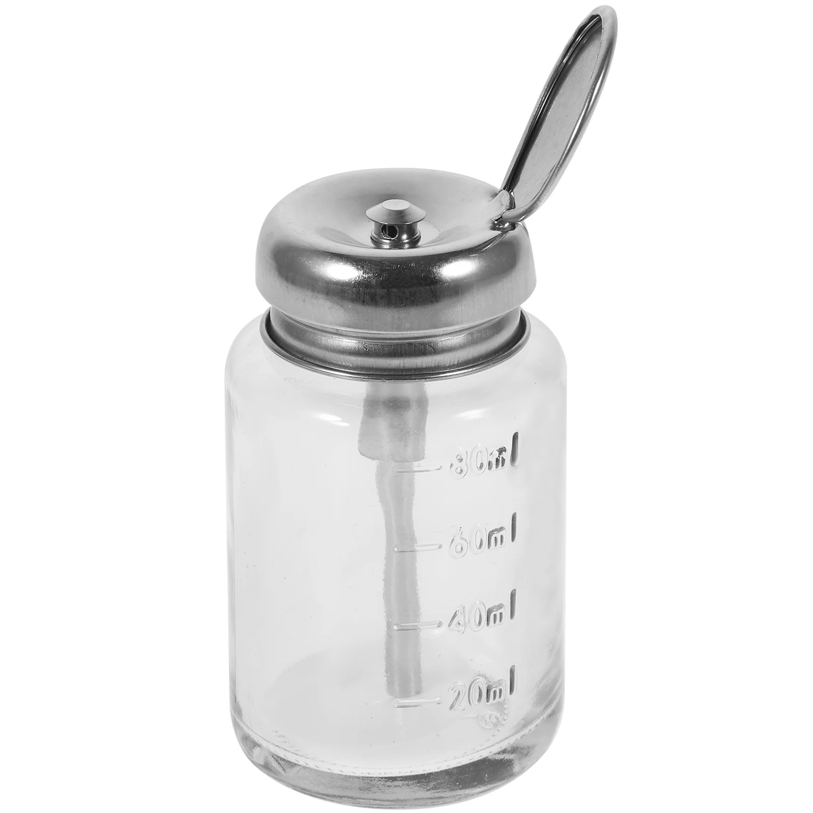 

Push Down Empty Bottle Dispenser Clear Refillable Pump Bottles for Nail Polish Remover