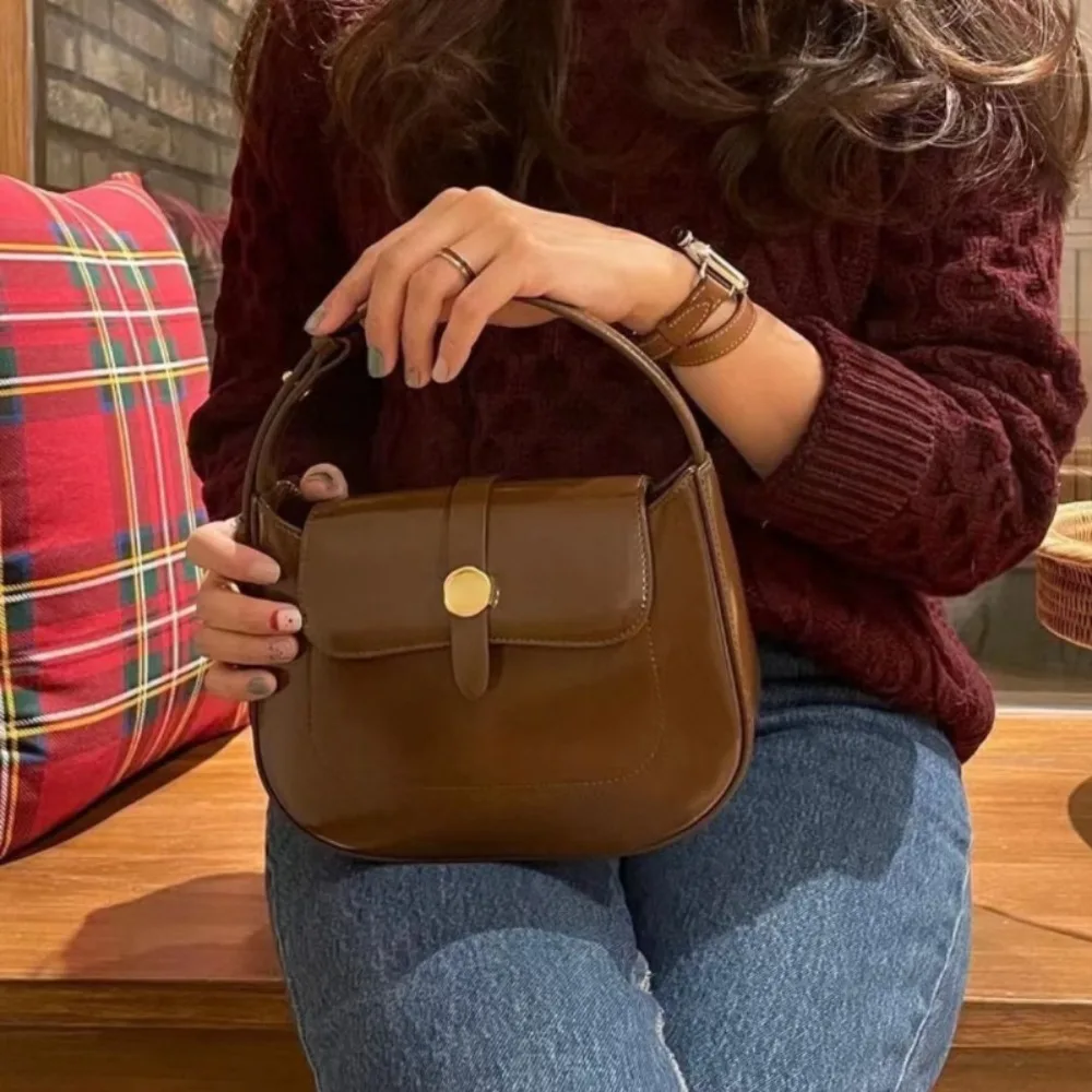 Винтажная Изысканная Повседневная универсальная сумка через плечо с защелкой