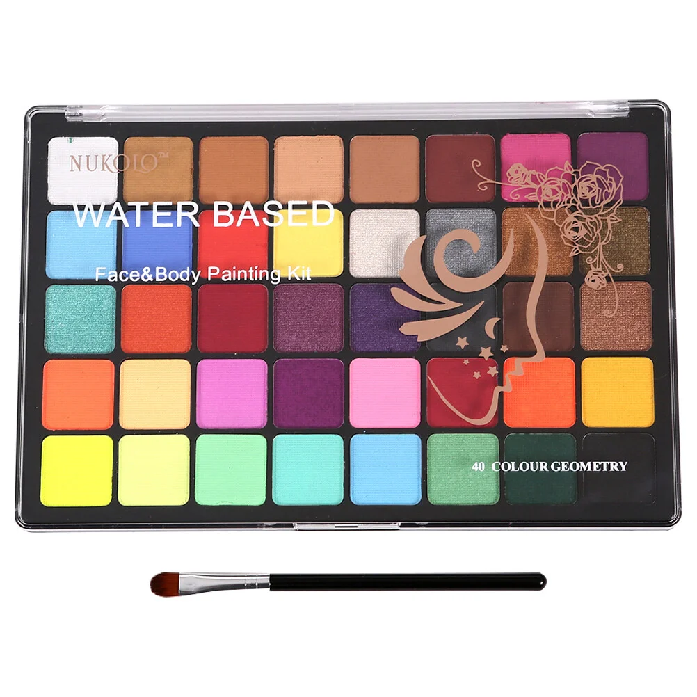 

Water Soluble Body Face Palette Activated Eyeliner Painting Kit Pigment Powder Adults Intimate Professional Child