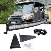 For Polaris Ranger 570/900/1000 Full Size 50" 288W Curved LED Light Bar with Upper Roof Windshield Pro-Fit Cage Mounting Bracket