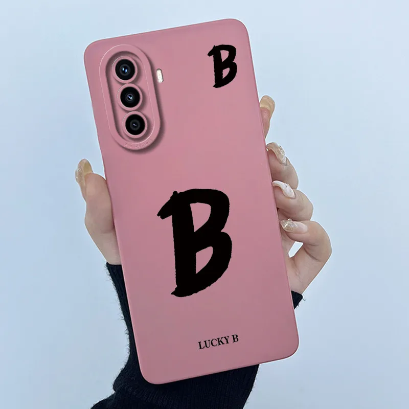 Фото Для Huawei Nova Y71 Y70 Plus чехол Lucky Initial Letter силиконовый мягкий матовый бампер для телефона HUAWEI NovaY70 MGA-LX9 корпус №3