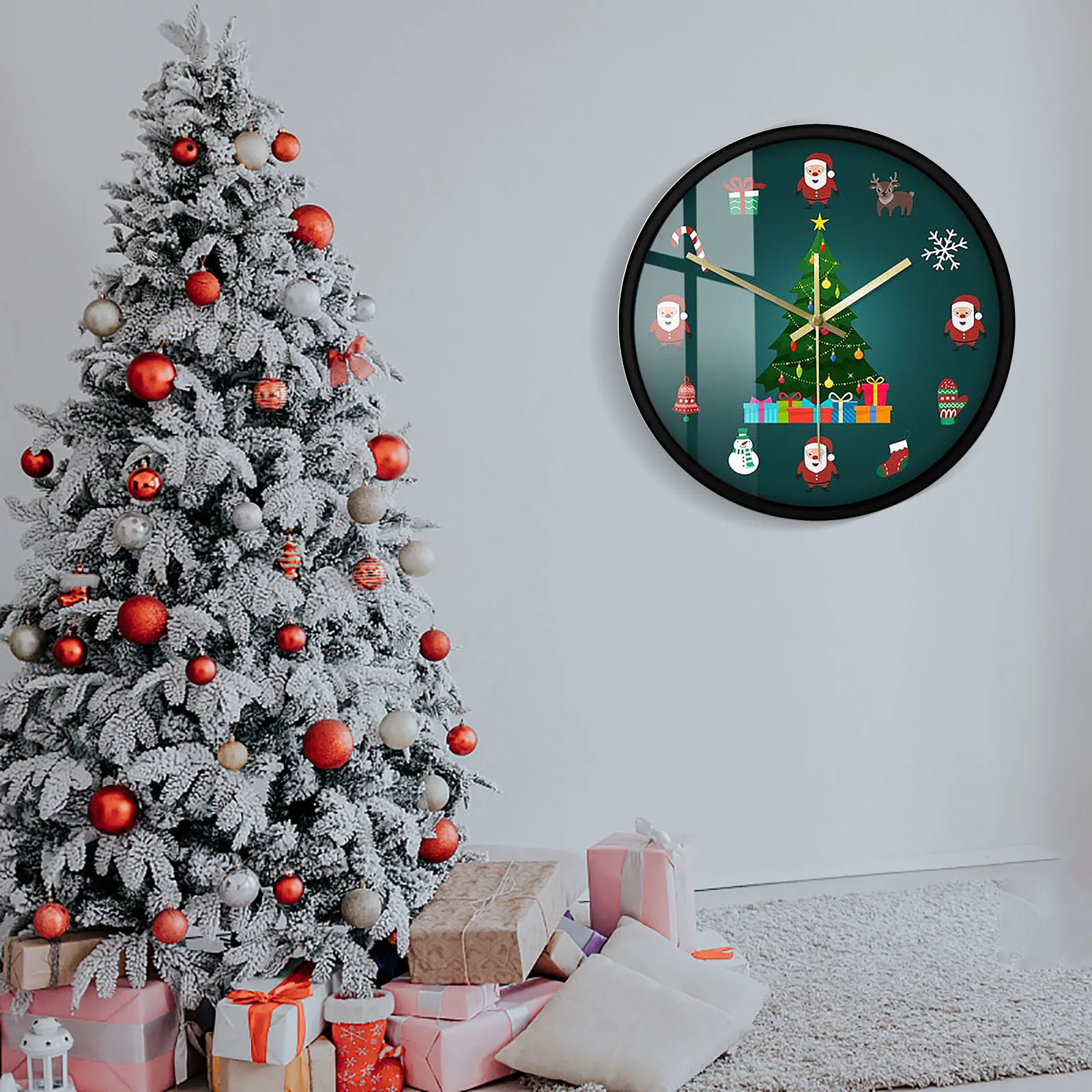 

Tree Watch Decoration Watch Anti-Quartz Wall Home Christmas Wall Mute Home Decor Work Timer Kid Timer Visual Countdown